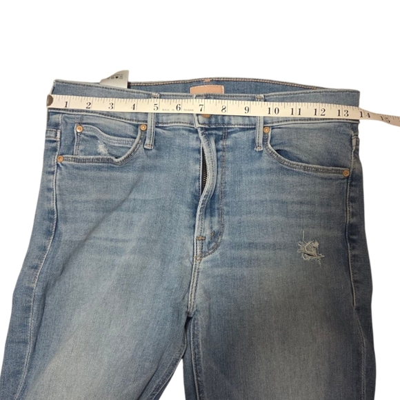 Mother Mid Rise Dazzler Ankle Fray In Weekend Kitten Women's Size 27 Blue Jeans - Picture 7 of 12